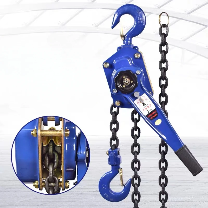 1 T Pulling Wrench Hoist Manual Lifting Chain Hoist Hand Chain Hook Portable Lever Block inverted Tightener