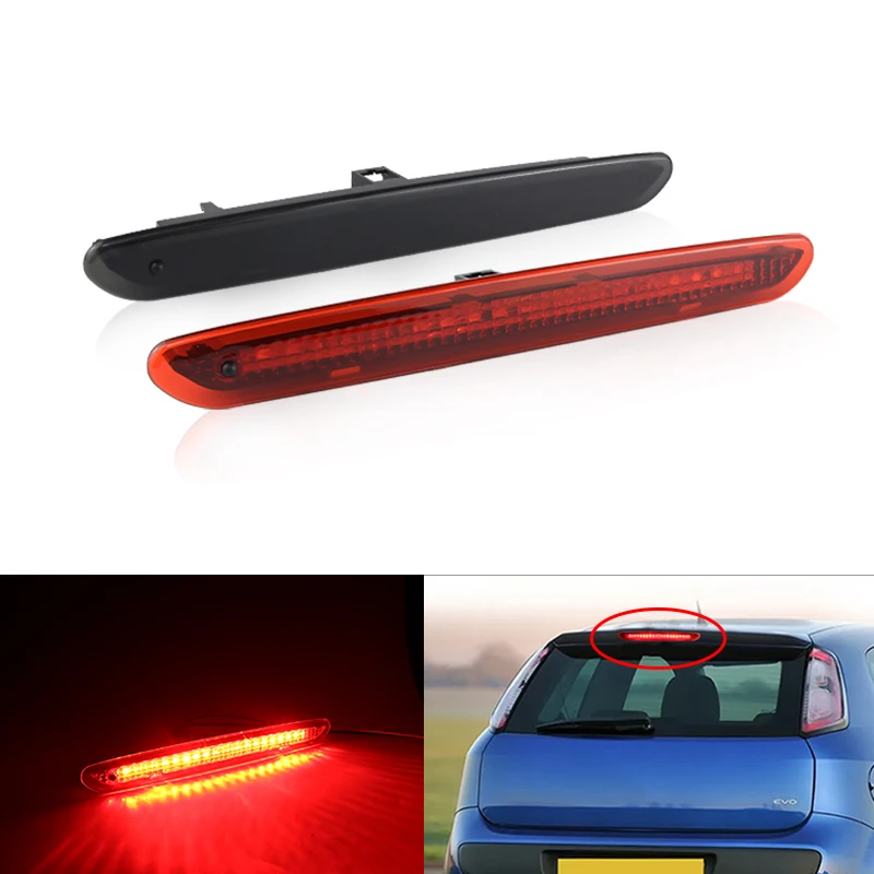 Feu Stop LED Arrière 3ème Feu - Compatible Fiat Grande Punto, Punto Evo, Abarth (2005-2018) - Fumé