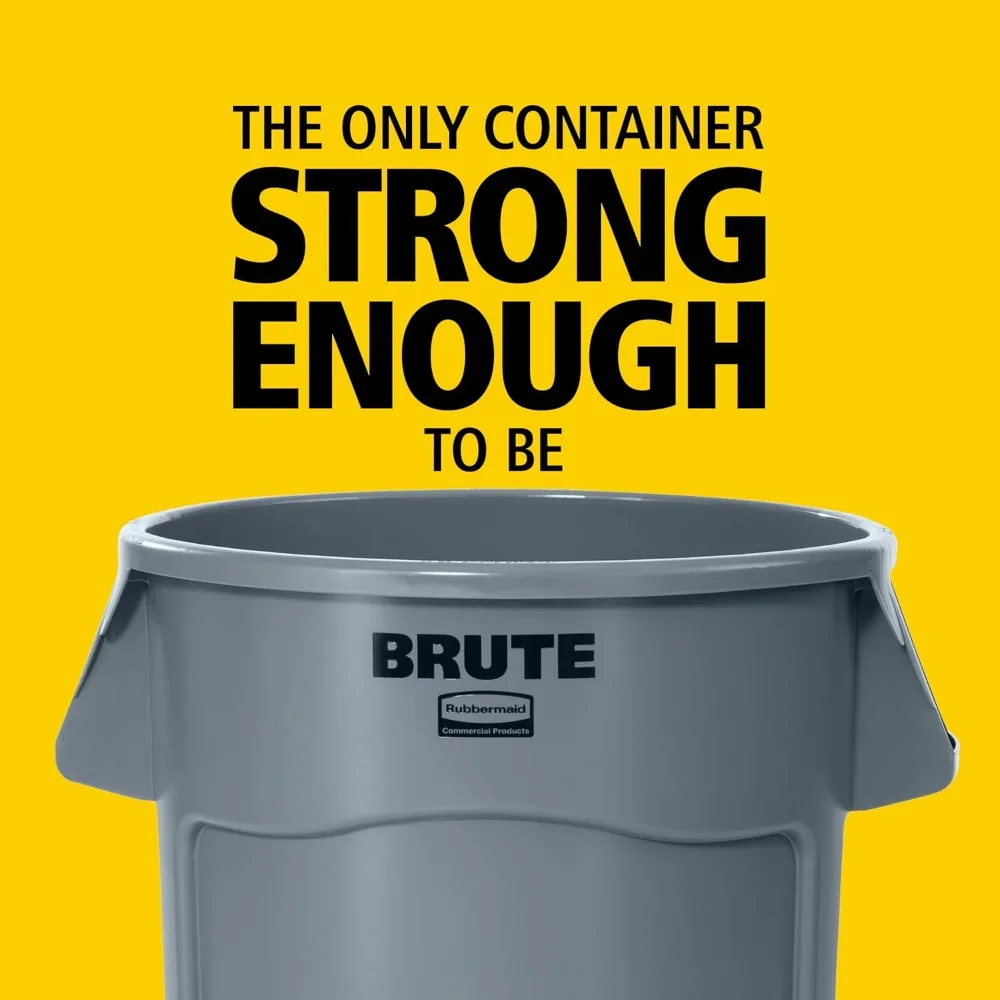 Products BRUTE Heavy-Duty Round Trash/Garbage Can, 20-Gallon, Blue, for Landscapers/Construction Sites/Restaurants/Back of Hous