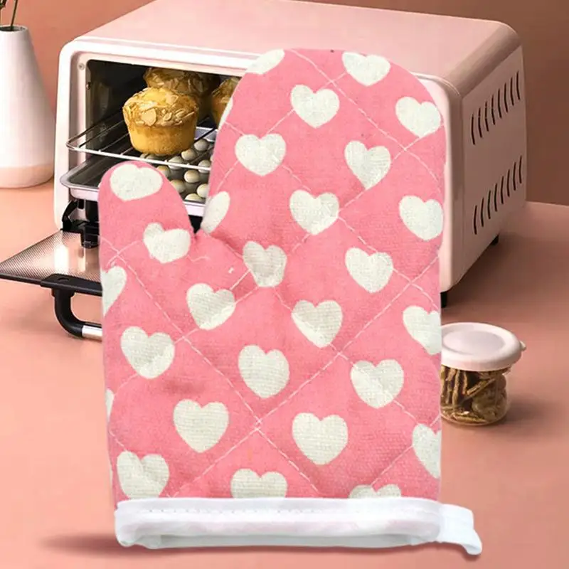 Cute printed Pattern Kids Oven Mitts Heat Resistant Cooking Mitts Anti Scald Baking Gloves Children's Kitchen Microwave Gloves