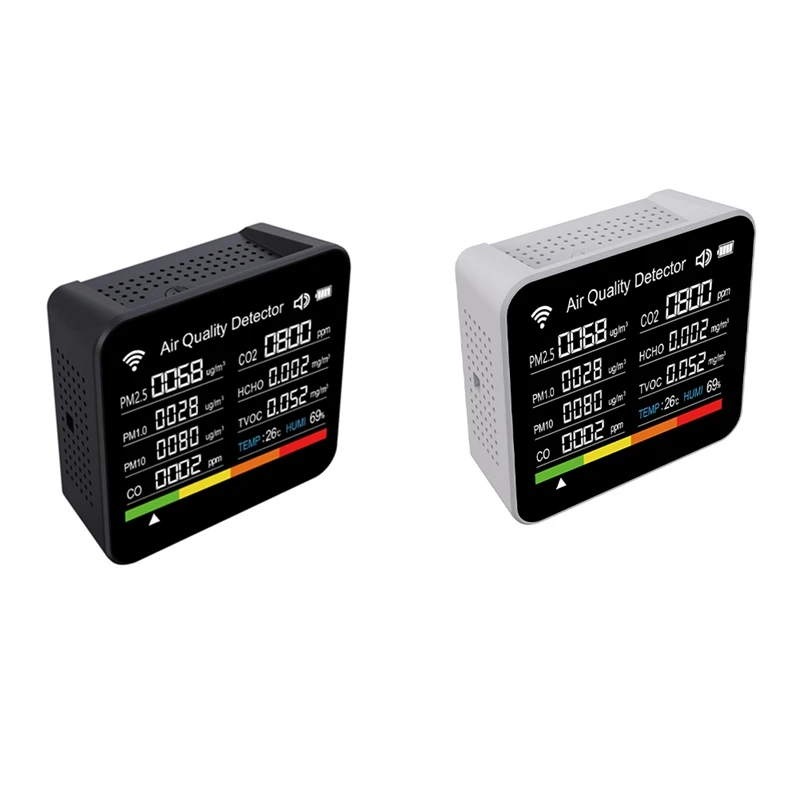 

14 In 1 Air Quality Monitor Tuya WIFI CO/CO2 Detector Real Time Monitoring BIG Display Home Air Test Kits APP Control Durable