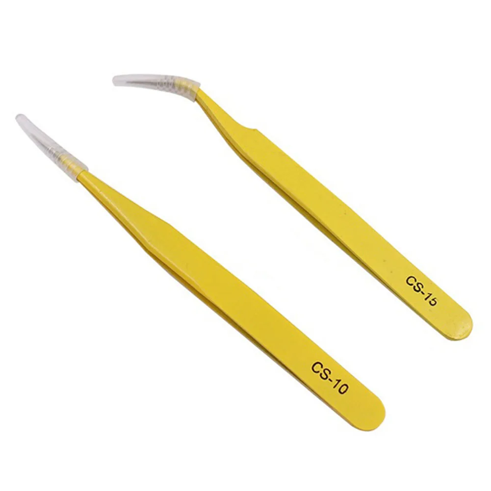 Precision Tweezers Set Anti Static Stainless Steel Tweezers Repair Tools for Electronics Repair Soldering Craft 2PCS