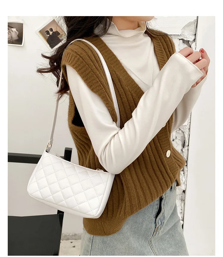 Women's Bag Solid Color Small PU Leather Shoulder Bags For Women 2022 Hot Sale Simple Handbags And Purses Female Travel Totes