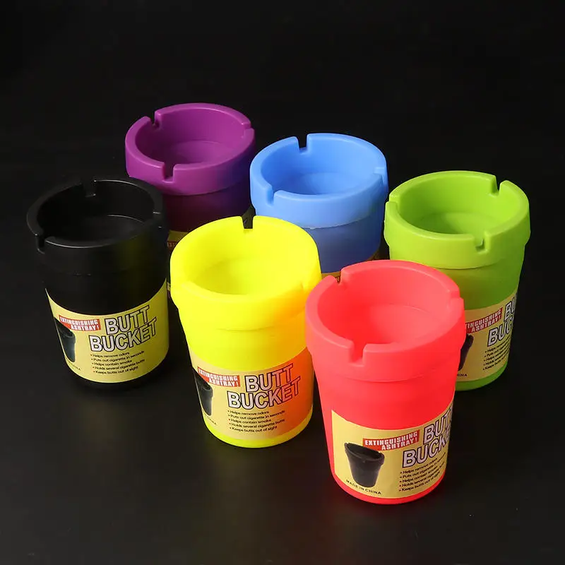 Protable Fireproof Car Ashtray Easy To Clean Hotel Household Drop-resistant Candy Color Office Home Ash Tray Accessories portable ashtray