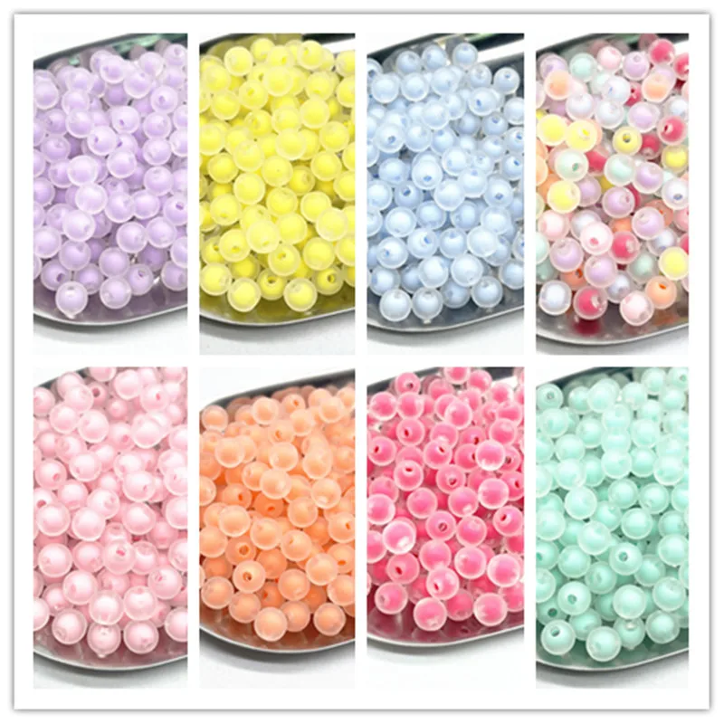 

NEW 8mm 10mm 12mm Matting Round Acrylic Beads Loose Spacer Beads for Jewelry Making DIY Handmade Accessories