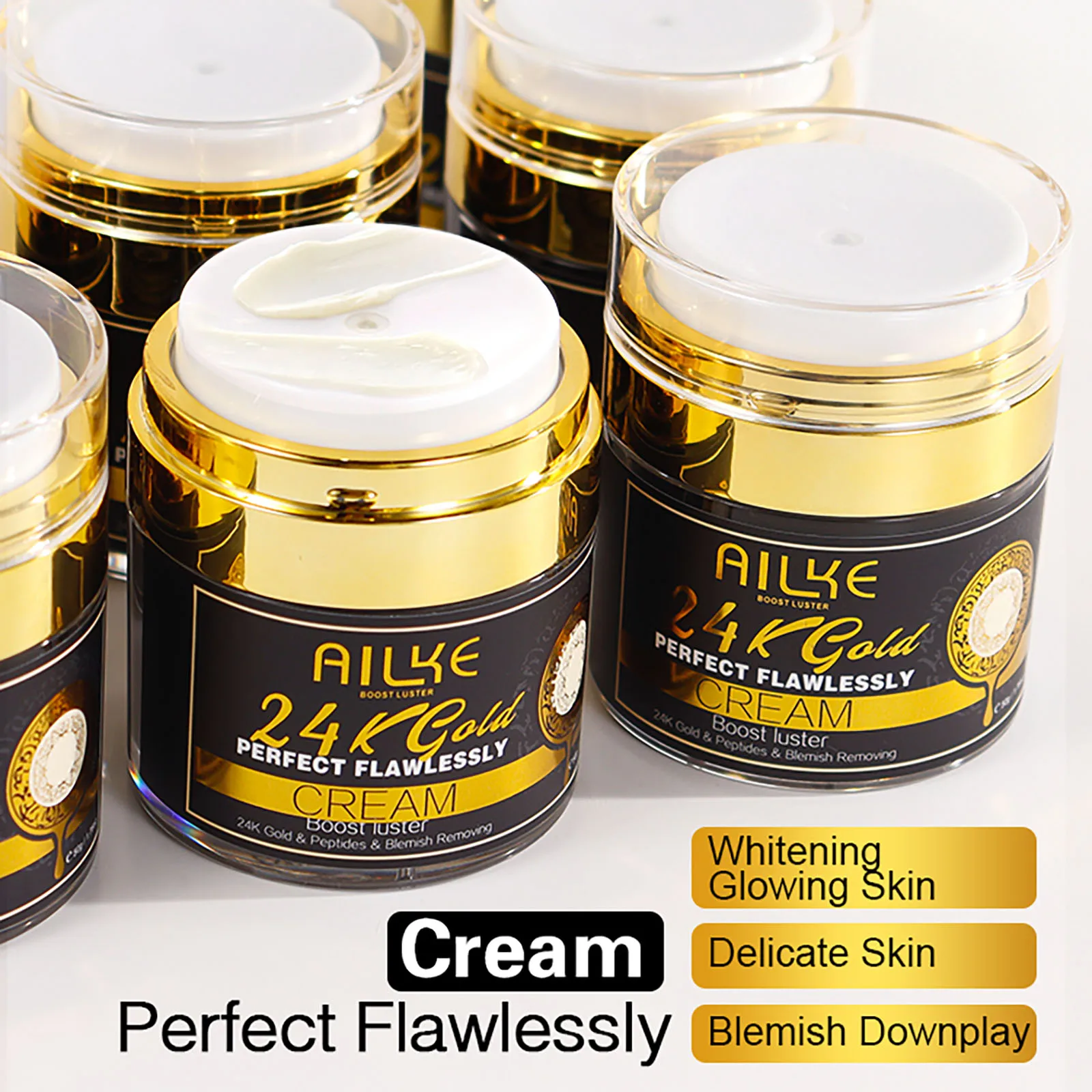 AILKE 24K Glod Flawlessly Skin Care Set, Whitening, Reduce Dark Spots, Pigmentation, Wrinkles, Moisturize, For All Skin Types 4