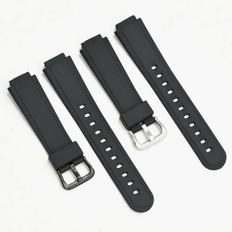 Black TPU Resin Watch Strap with Steel Pin Buckle