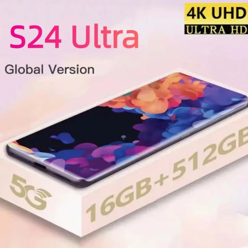 

2024 S24 Ultra 5G Android 7,5-дюймовый полный экран 12GB + 512GB оригинальные продажи HD подлинный телефон для игр