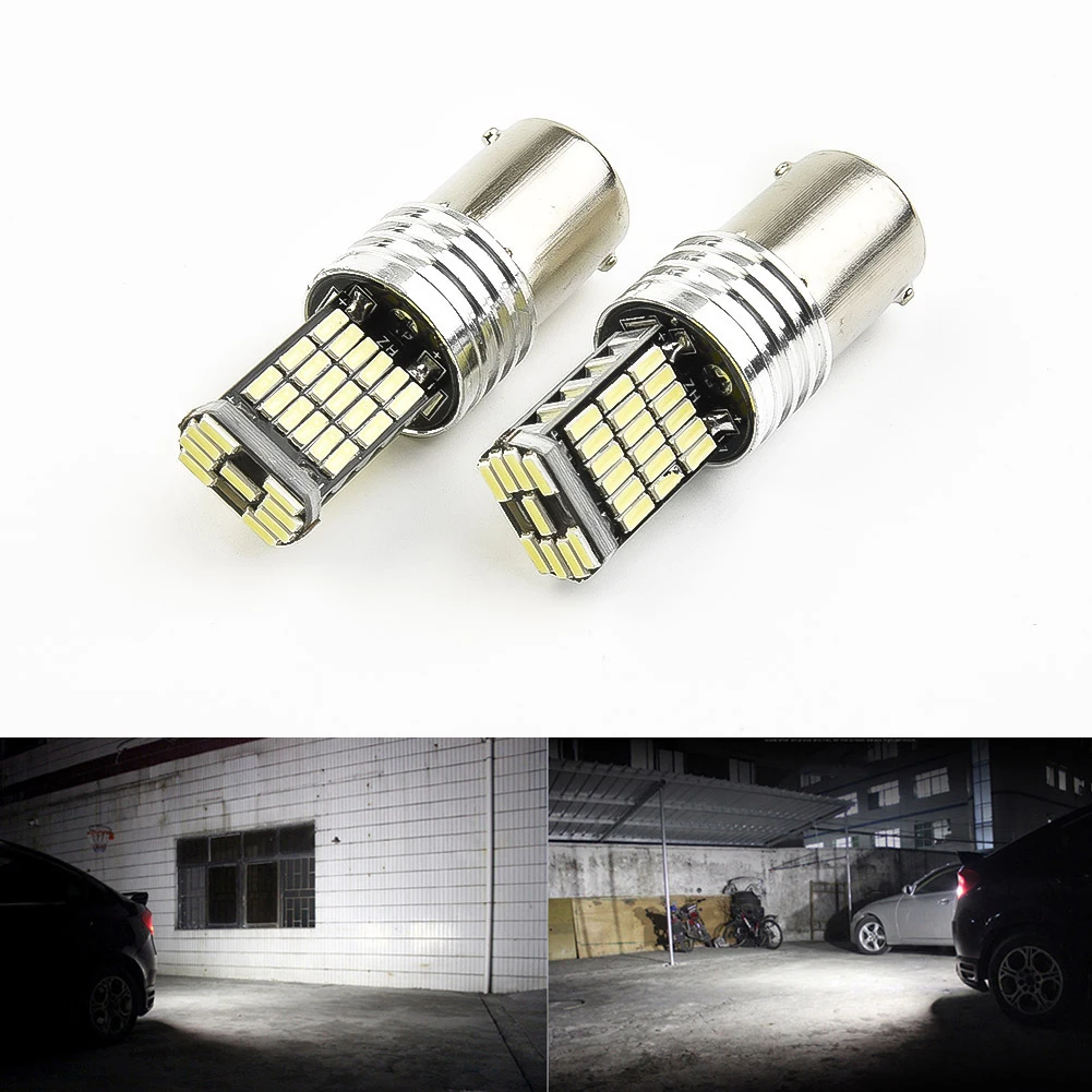 

2 шт. P21W 1156 BA15S фотолампы 4014 Φ Тормозная подсветка, белые автомобильные аксессуары