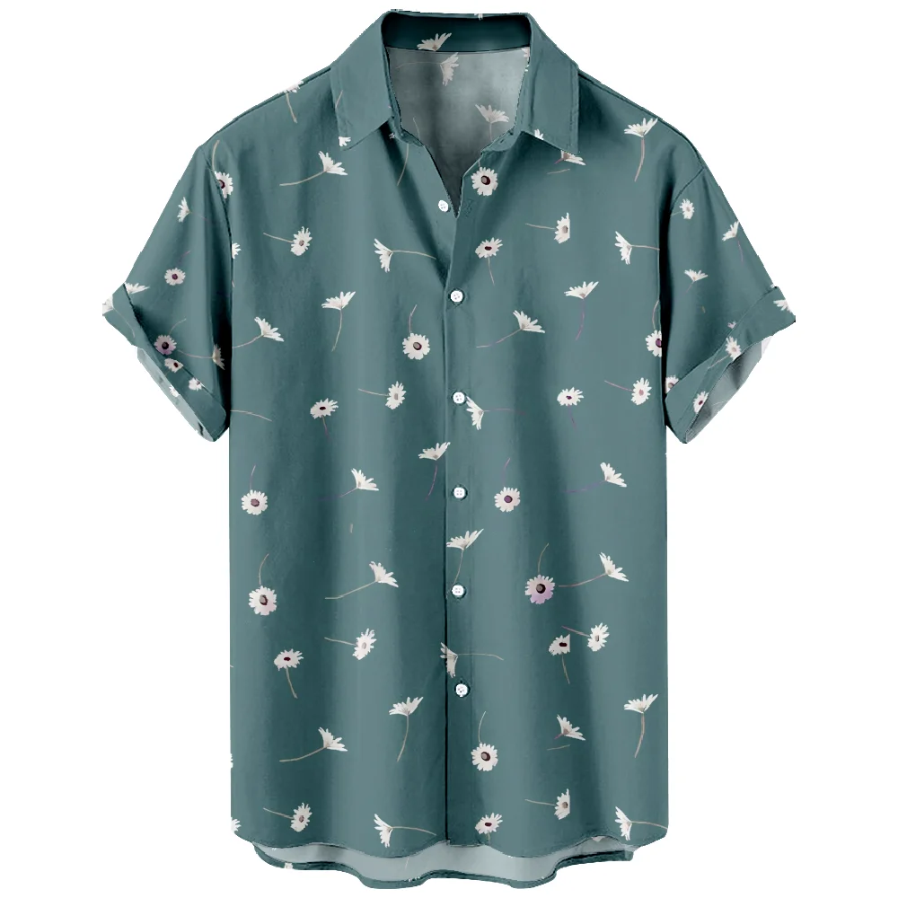 

Дышащие мужские Непринужденные Гавайские рубашки с коротким рукавом