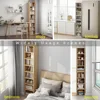 Small Narrow Corner Bookcase -Tall Gap Freestanding Storage Cabinet, 8 Lattices Open Shelves Tower Rack, Cubes Bookshelf 6