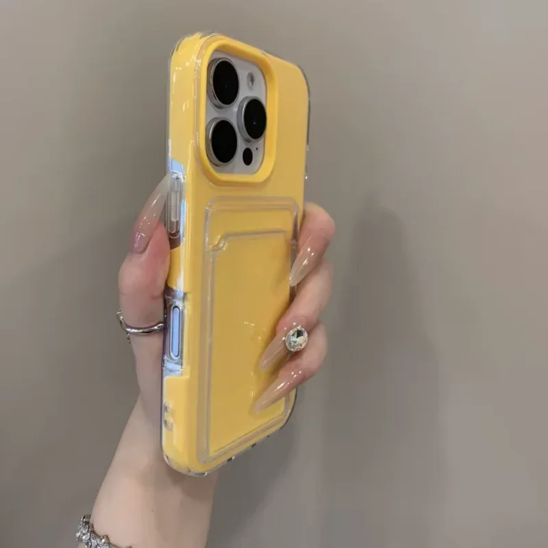 Elegant Clear Card Holder Phone Case with Wallet & Shockproof Protector