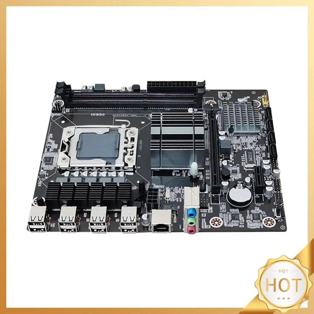 

Материнская плата X58 для настольного ПК, DDR3 ПАМЯТЬ LGA 1366, материнская плата для игрового ПК, двухканальная материнская плата, комплект с поддержкой E5640 USB 2,0 SATA 1600 МГц