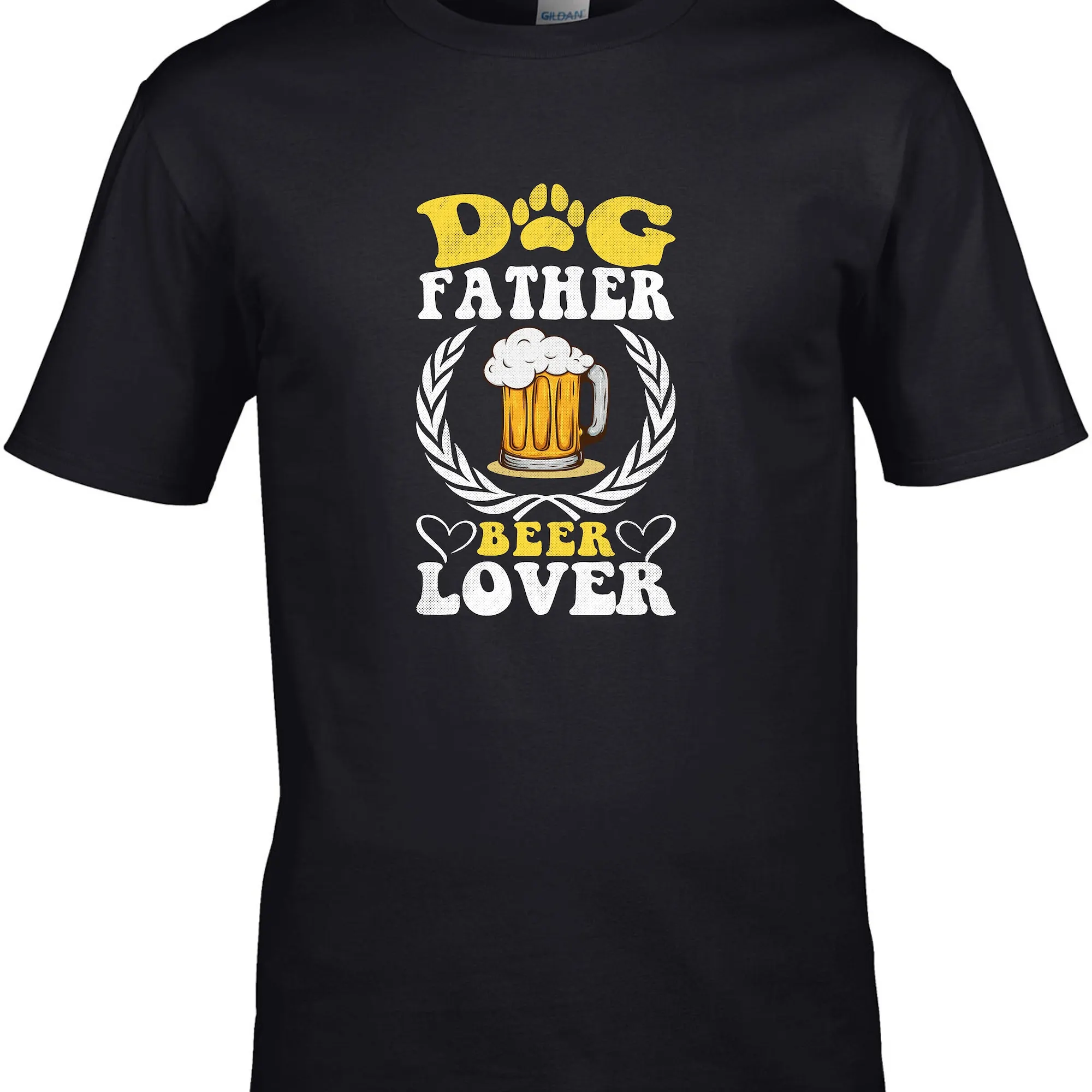 The Dog Father Classic Beer Lover T Shirt Fathers Day Cup Vintage Adulti Kids Top