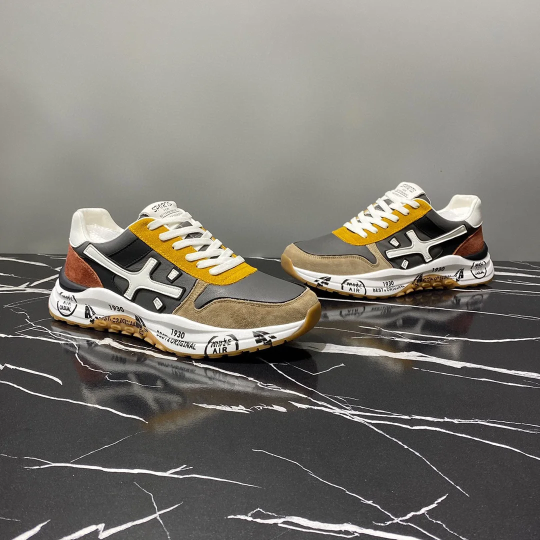 PREMIATA New First Cowhide Youth Casual Sneakers Fashion Color Block Men's Shoes for men sneakers 2