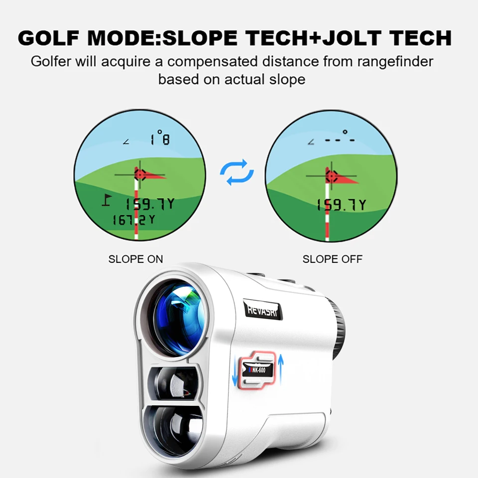 Télémètre Laser Revasri AK-600H – Blanc – Golf – Avec étui – Neuf – Stock UK