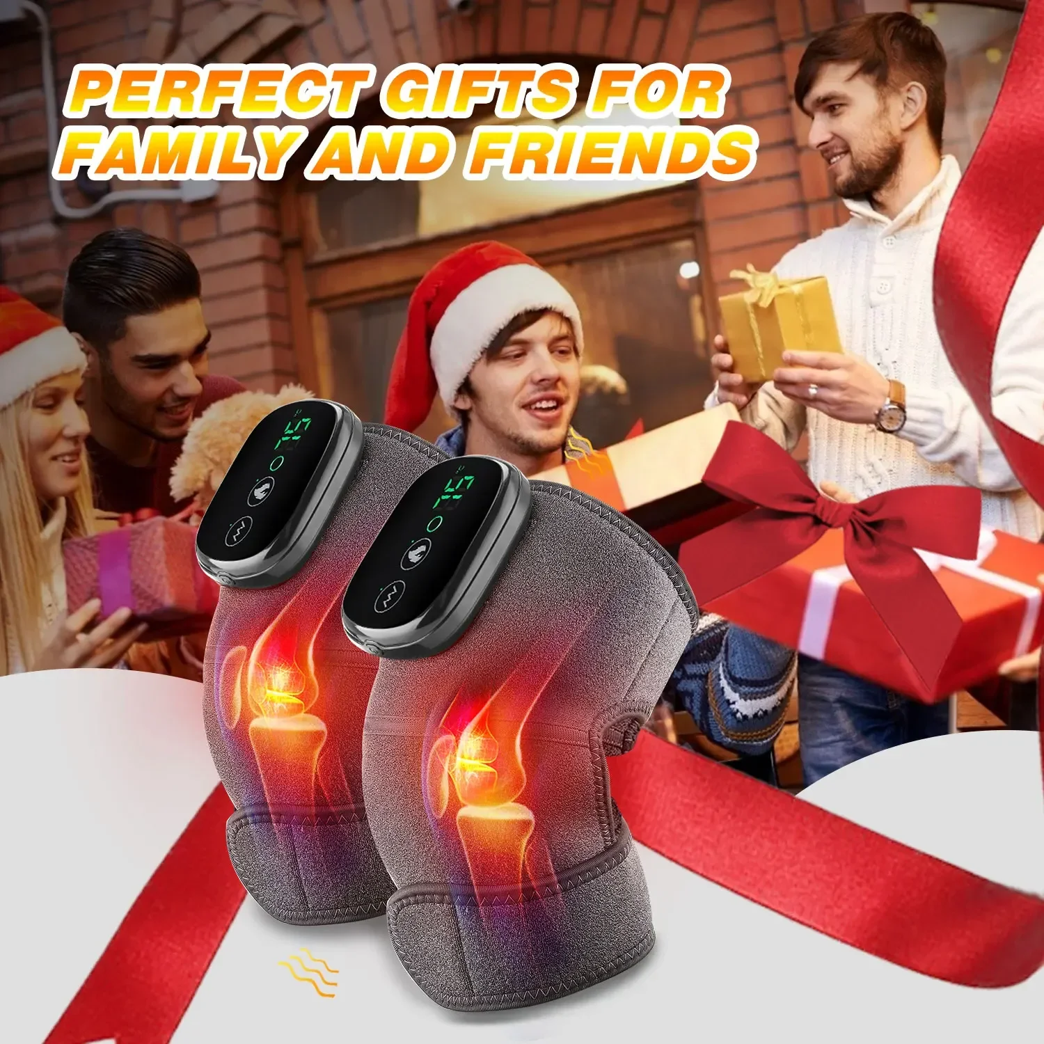 Eletric Heating Device Vibration Physiotherapy Knee Pads for Elbow Joint Osteoarthritis Rheumatic Pain Warm Massage_voghion.com