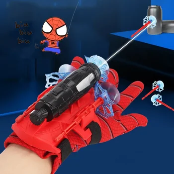 Cartoon Cosplay Launcher Spider Silk Anime Figure Gloves Web Shooters Spider-man Halloween Prop Toys for Children Wrist Launcher
