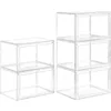 5 Pack Clear Stackable Shoe Organizer Box with Lids, Acrylic Shoes Box with Magnetic Doors, Transparent Shoe Storage 1