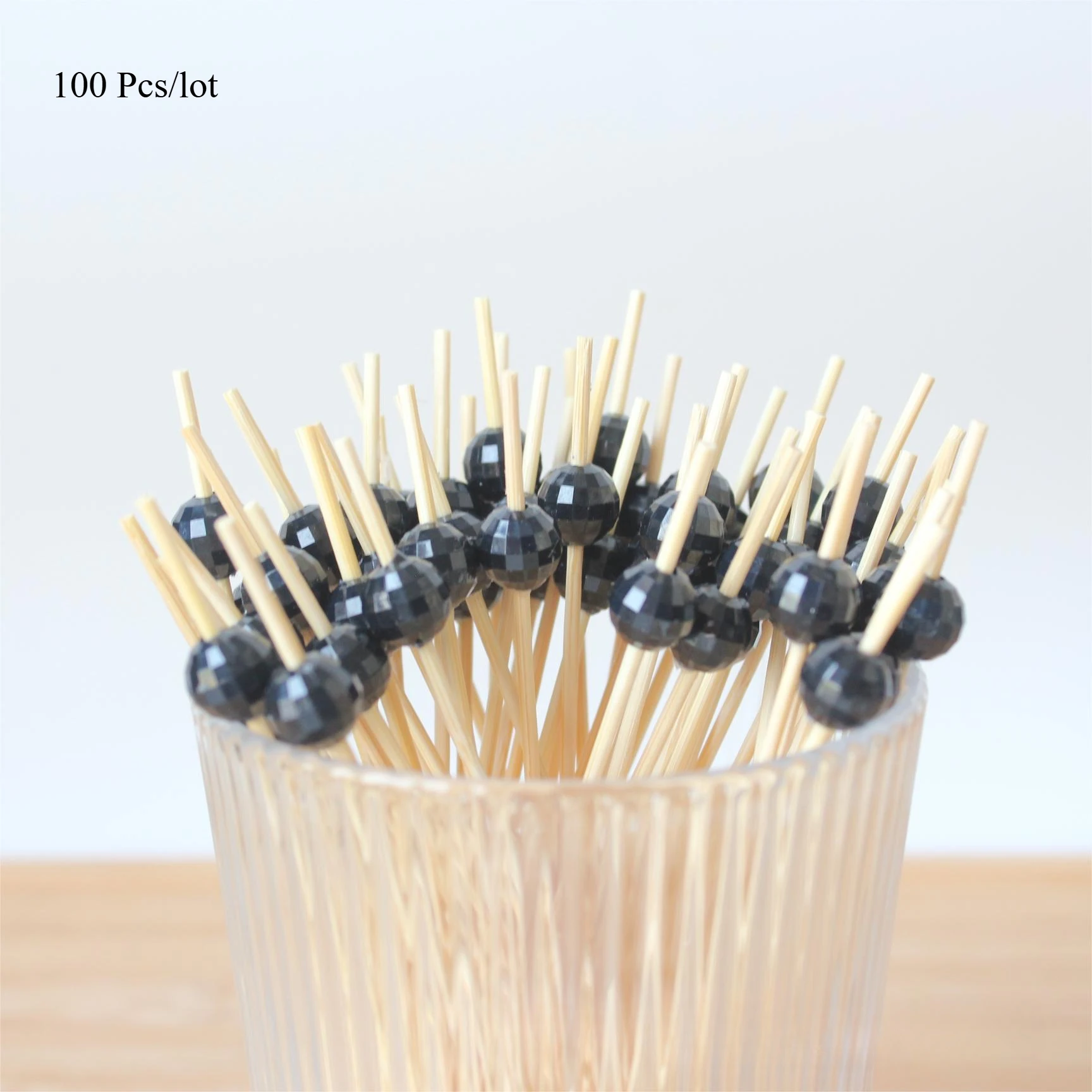 Cocktail Picks Disco Ball Decorative Toothpicks for Appetizers Appetizers Wooden Silver Cocktail Skewers