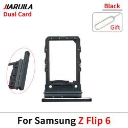 Dual Sim Card Slot Tray Holder with Pin - Replacement Parts (Z Flip 6 Black)