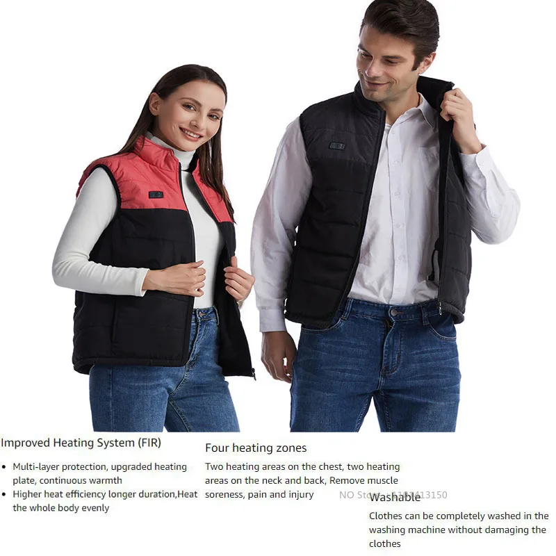 17 Area Usb Heated Jacket Men Heated Vest For Women Heating Vest Tactical Down Jacket Bodywarmer Usb Fishing Wear