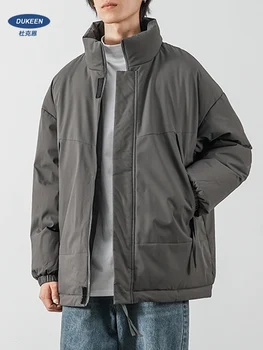 Dukeen Fashion Stand-Neck cappotto invernale da uomo Ticken Warm Zipper abbigliamento imbottito in cotone giacca da coppia di tendenza impermeabile antivento 1