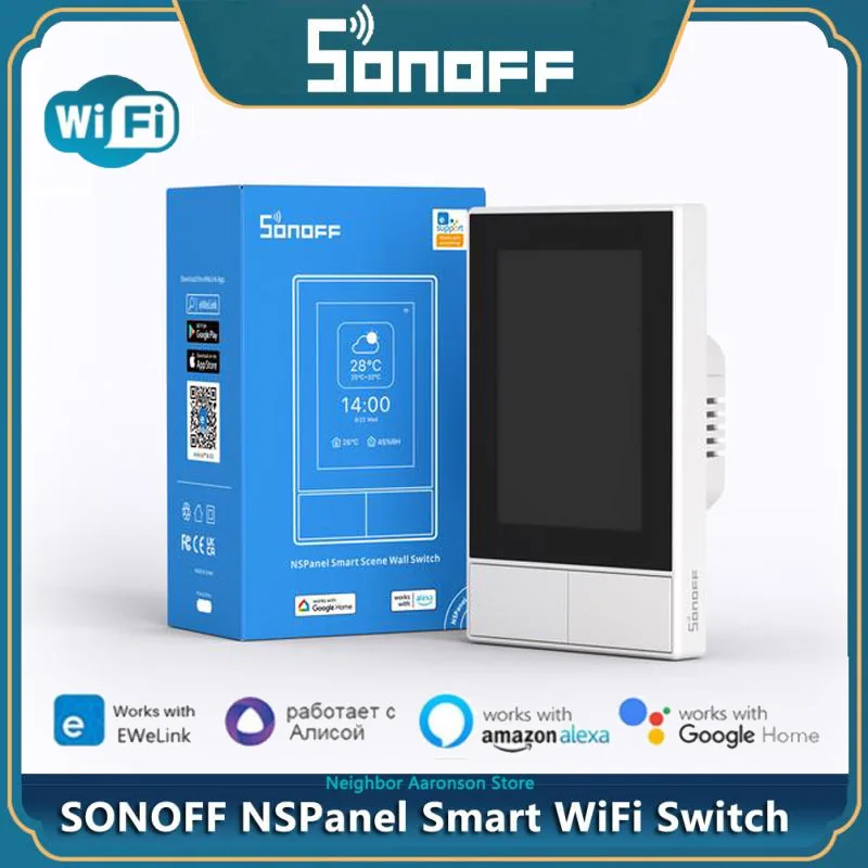 

SONOFF NSPanel White Wifi Switch Smart Scene Wall Switch EU/ US Smart Thermostat Display Control Works with Alexa Google Home