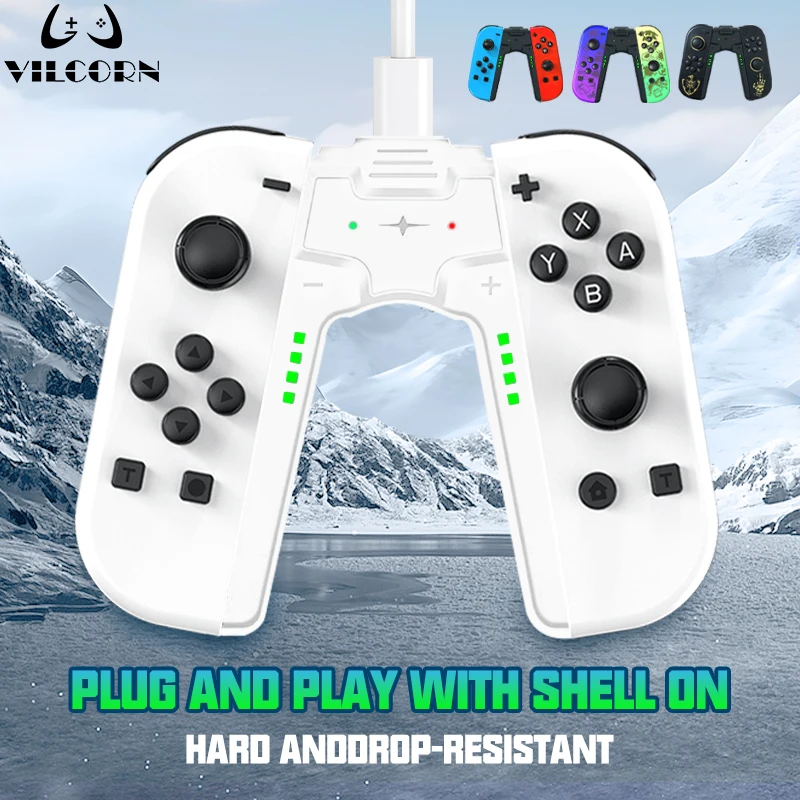 Game Controller Joy 2 Colorful RGB Light Effect Vibration Motors Six-axis Gyroscope Game Handle Gamepad Controller Joystick for Switch