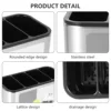 Utensil Kitchen Cutlery Holder Stainless Steel Cutlery Holder Removable Divider Utensil Knife Spoon Fork Keep Dry Storage Rack 5