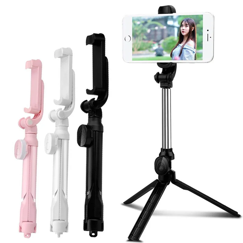 Treppiede Universale Senza Fili Bluetooth Selfie Stick Per Iphone Samsung Huawei Xiaomi Cellulare Selfie Stick Shutter 360 Rotante
