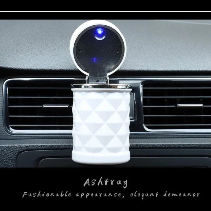Car Ashtray Cigarette Cup With Lid LED Light Portable Detachable Vehicle Holder Auto Accessories