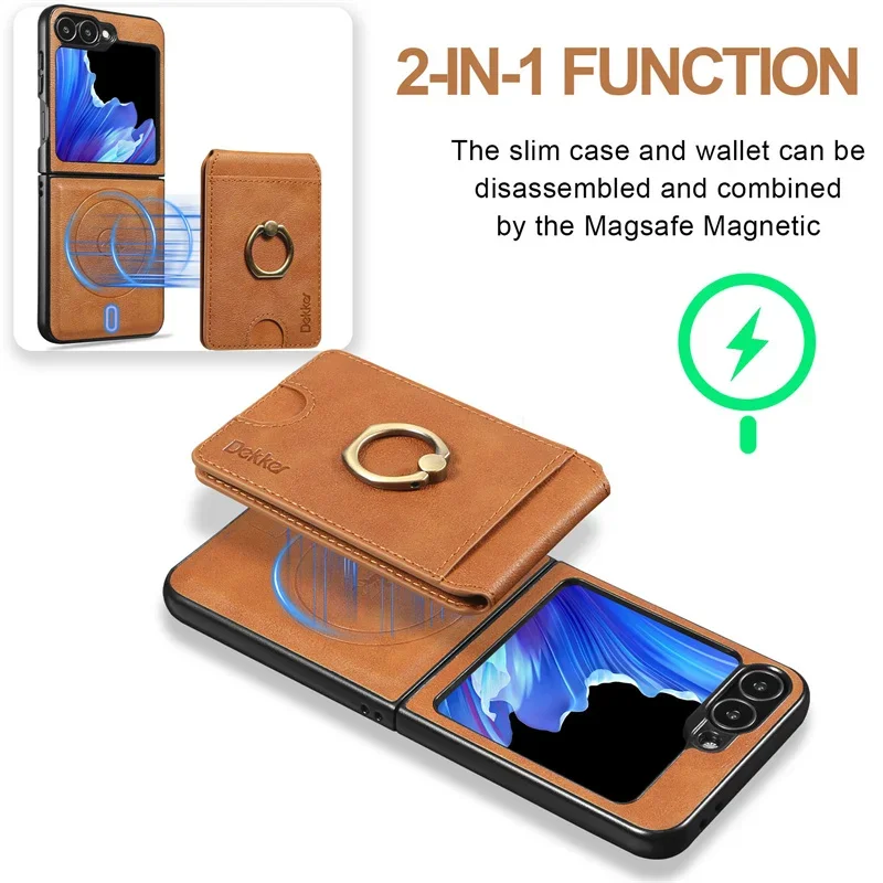 MagSafe Magnetic Detachable 2-in-1 Flip Leather Wallet Phone Case with Card Holder