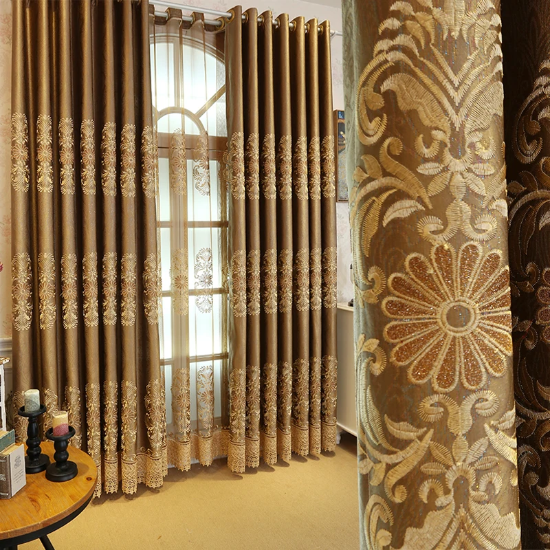 

Modern European luxury, high-end, luxurious, atmospheric, and full shading curtains Curtains for Living dining room bedroom