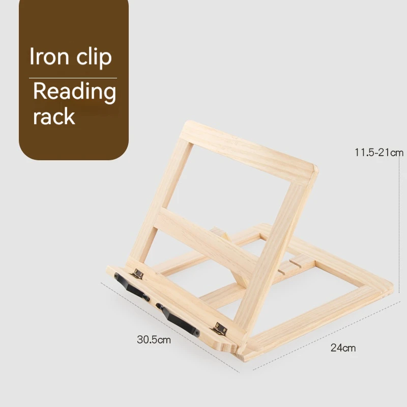 Book Holder Stand Iron or Wooden Clips Adjustable for Reading Computer Ipad