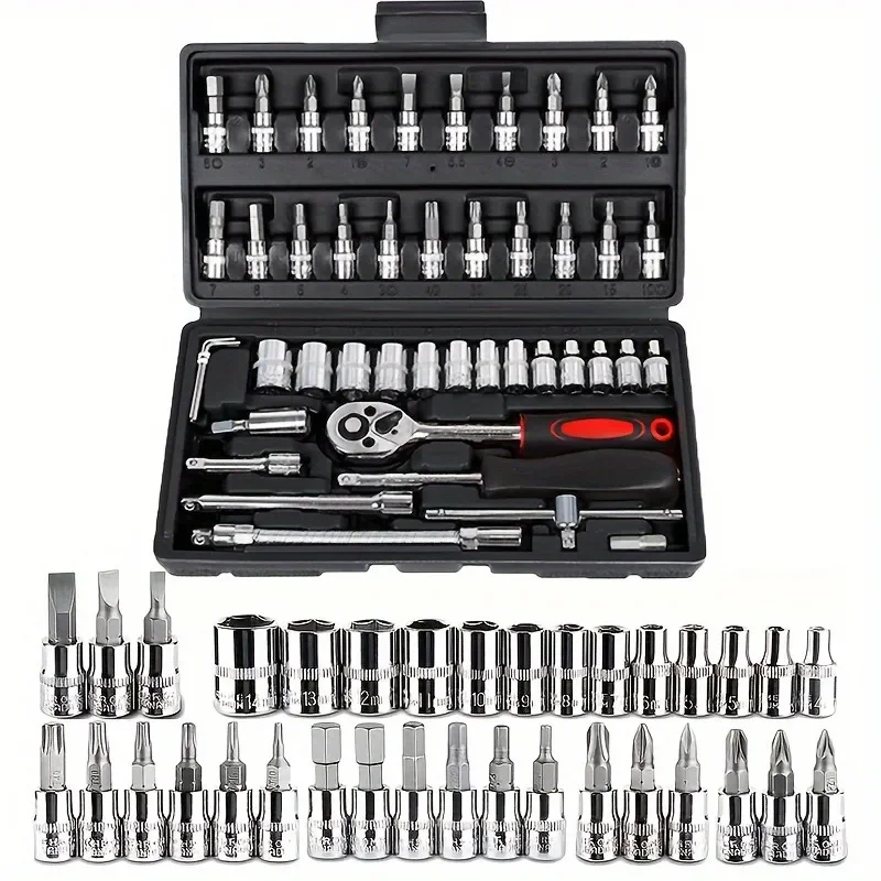 Car Repair Tools Multi-Purpose Repair Tool Set Ratchet Torque Wrench