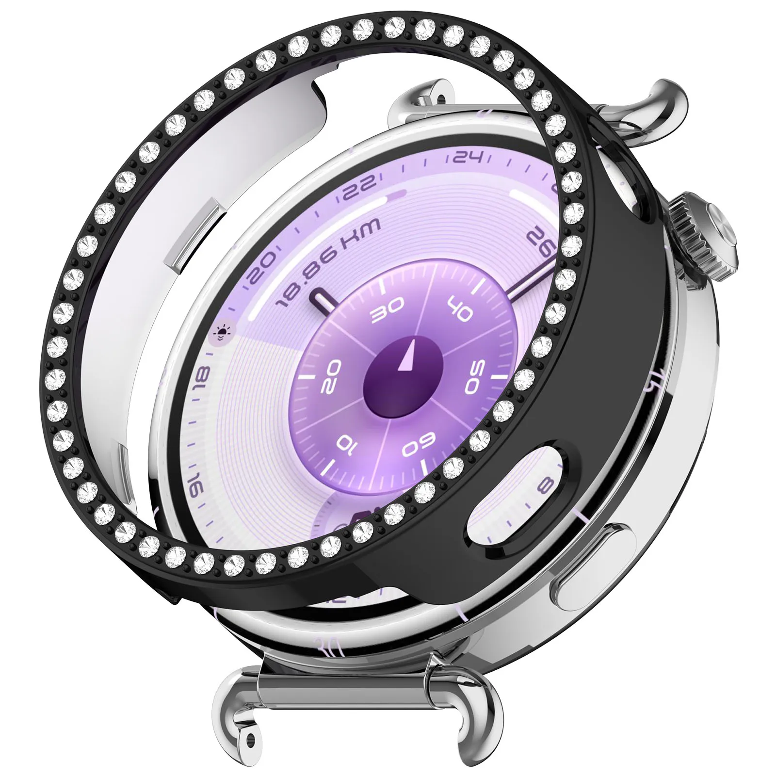 Bling Diamond Crystal Hard Protector Case for Watch GT 6 - Fashionable Hollow Design Protective Shell