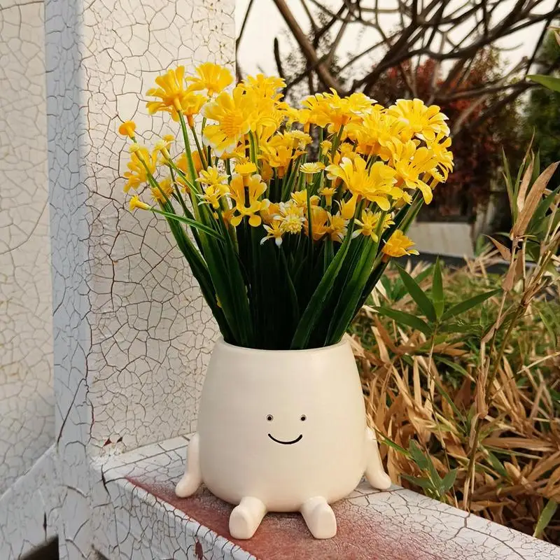 Cute Succulent Planter Desk Indoor Succulent Flower Plant Pot Decorative Novelty Planter Head Planter Garden Pots For Gardening