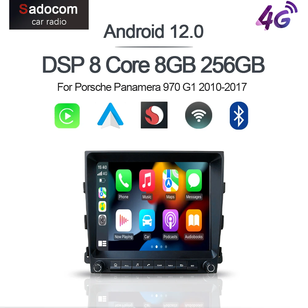 Carplay DSP автомобильный dvd-плеер Android 12,0 8Core 8GB + 128G радио GPS Wifi Мультимедиа для Porsche Panamera 970 G1 2010-2017 2012 2015