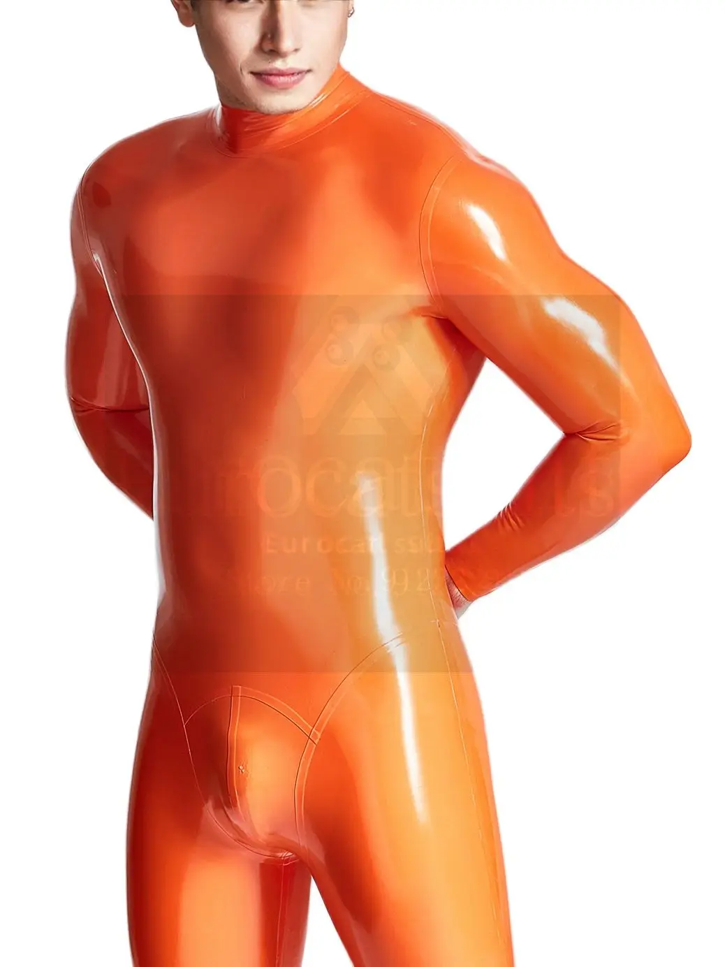 Men Latex suit rubber fetish Sultry and Sleek Men's Fetish Rubber Pants Latex Briefs with 3D Crotch and Transparent Design