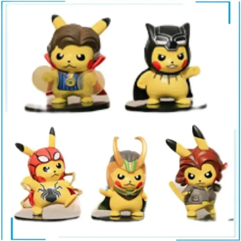 

Pokemon Pikachu Marvel car decoration Picachu ornaments in various forms Anime Figures Brand New Genuine Kids Brinquedos
