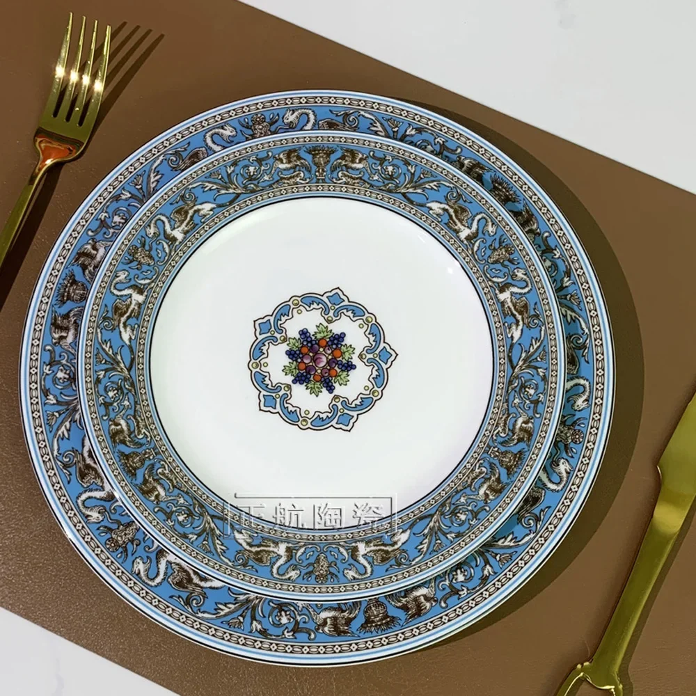 

European-style 8-inch 10-inch Dinner Plate Nordic-Style Western-Style Steak Plate Ceramic Household Fruit Salad Plate Gift