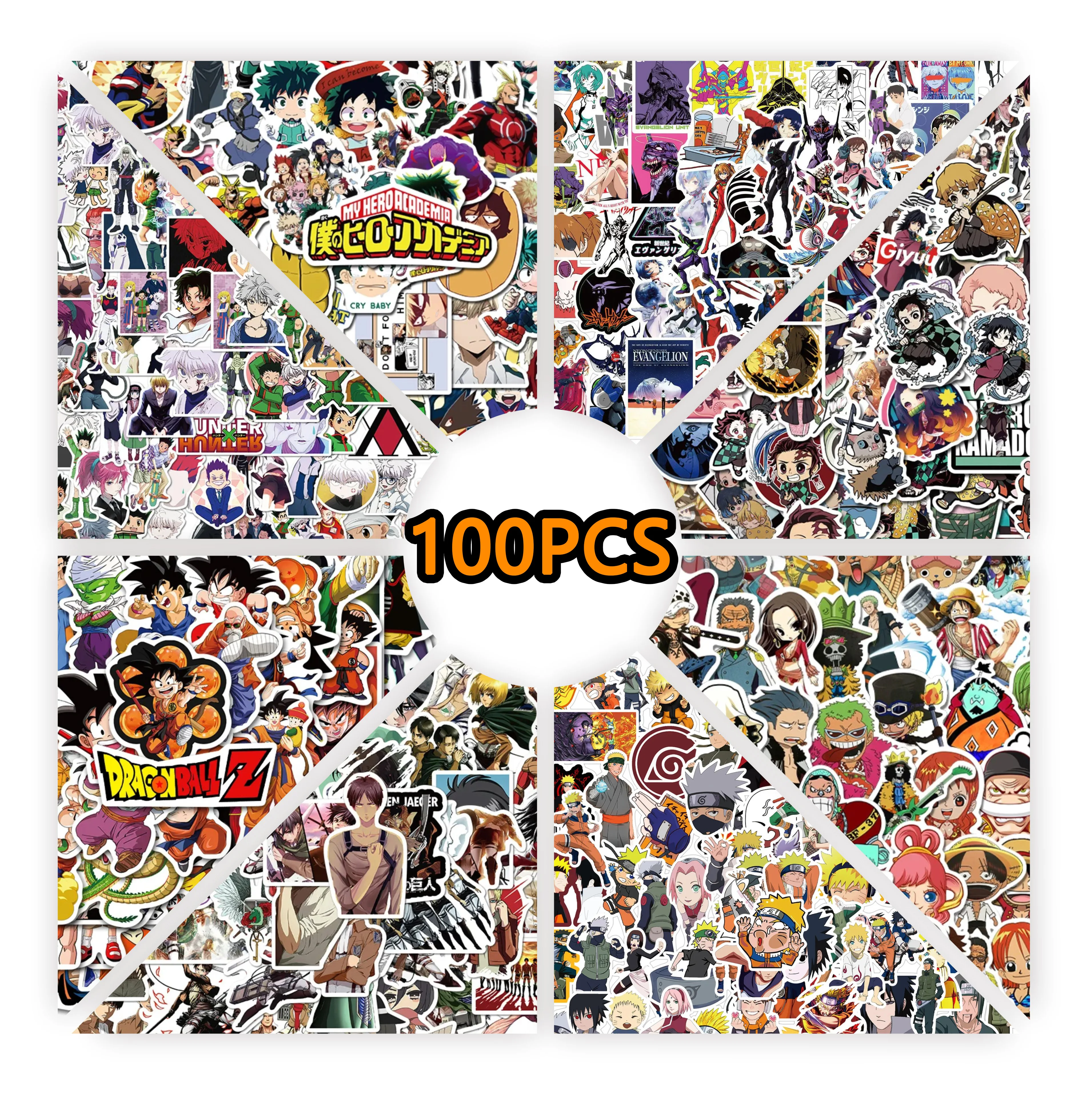 100PCS Mix Anime Sammlung Aufkleber Wasserdicht DIY Graffiti Telefon Laptop Gepäck Gitarre Notebook Tasse Cartoon Aufkleber Kinder Spielzeug