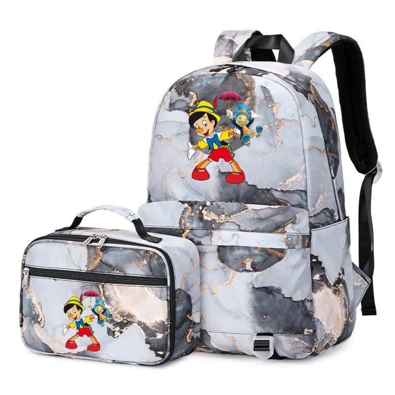

Disney Cartoon Pinocchio Backpack for Kids School Backpack With Lunch Box Boys Girls Bookbags Set Children's Schoolbag Mochilas