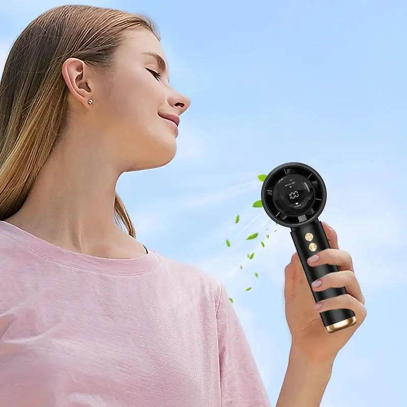 Handheld Fan Rechargeable Portable Turbo Fan 13000 Rpm Powerful Wind Battery Operated Air Circulator For Travel/Camping/Outdoor