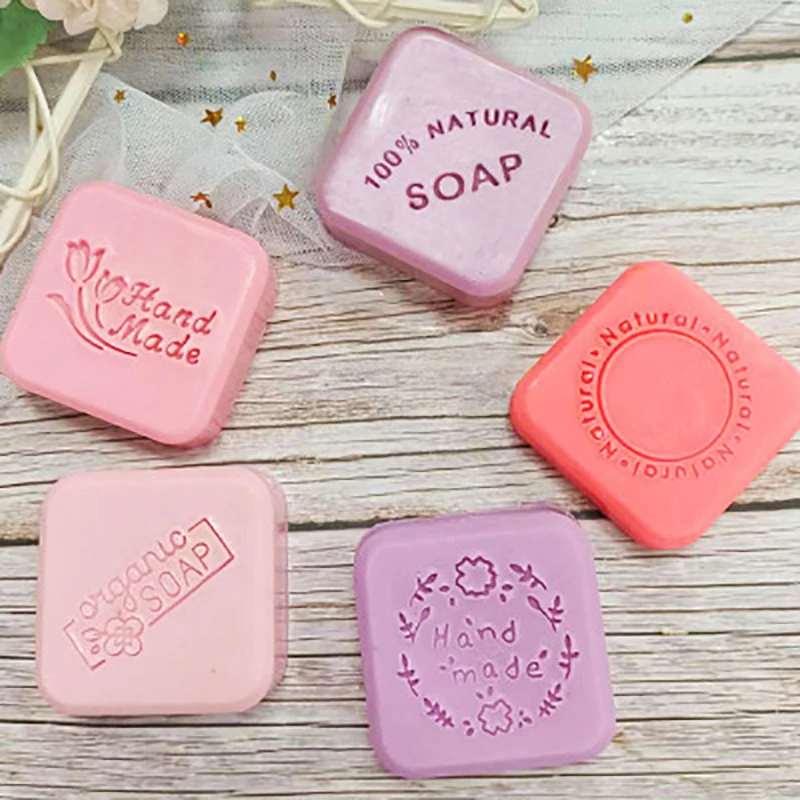 Camel English Floral Pattern Acrylic Handmade Soap Seal Stamps