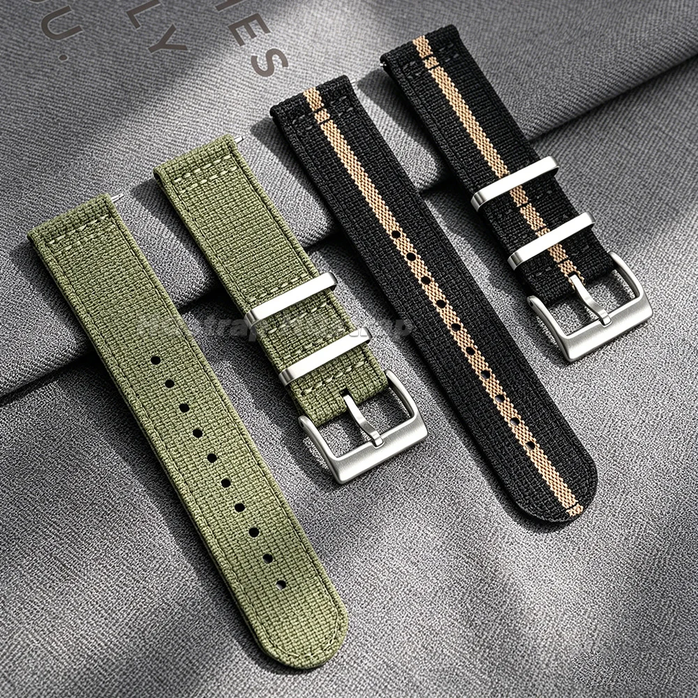 Universal Nylon Canvas Quick-Release Watch Strap – Adjustable Sport Band