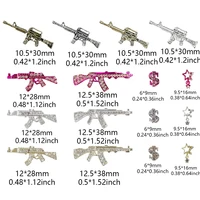 44PCS Gun Nail Charms Nail Art Rhinestone Alloy Gun Dollar Sign Star Nail Luxury Decoration for Acrylic Nails Accessories 2