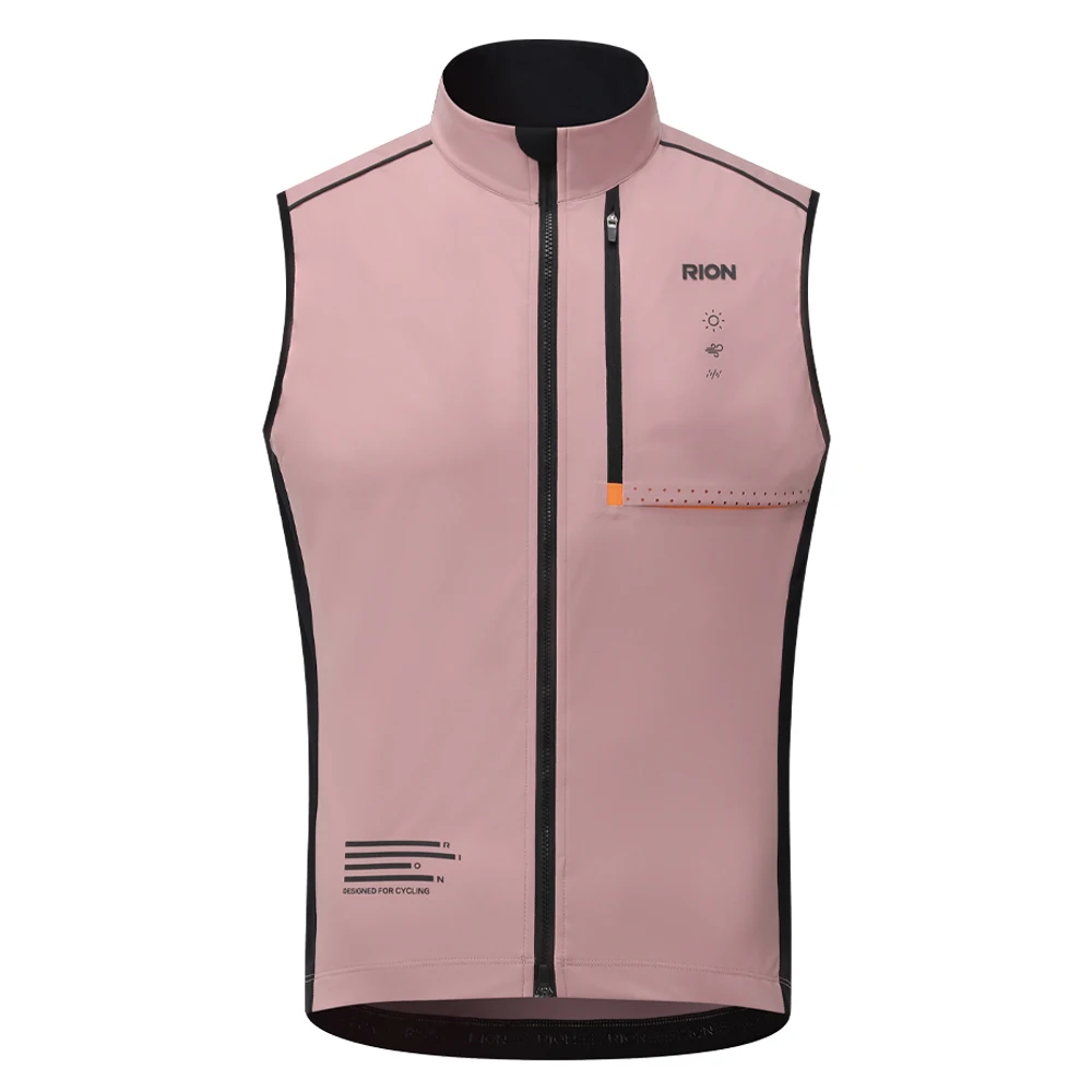 RION Cycling Vest Men Women Waterproof MTB Road Bike Windproof Pro Bicycle Clothes Two Way Zippers Outdoor Sports Vests 10℃-25℃ 2