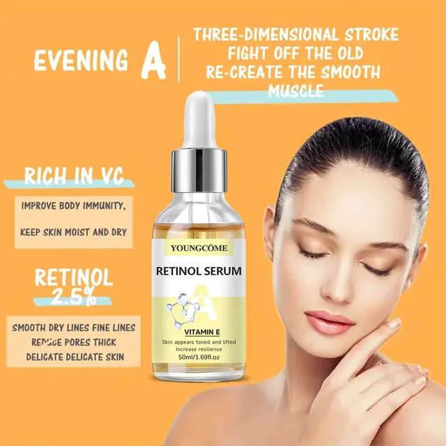 2pcs Vitamin C and retinol fortified serum rich in VC,keep skin hydrated and smooth,smooth fine lines and wrinkles,delicate skin 2